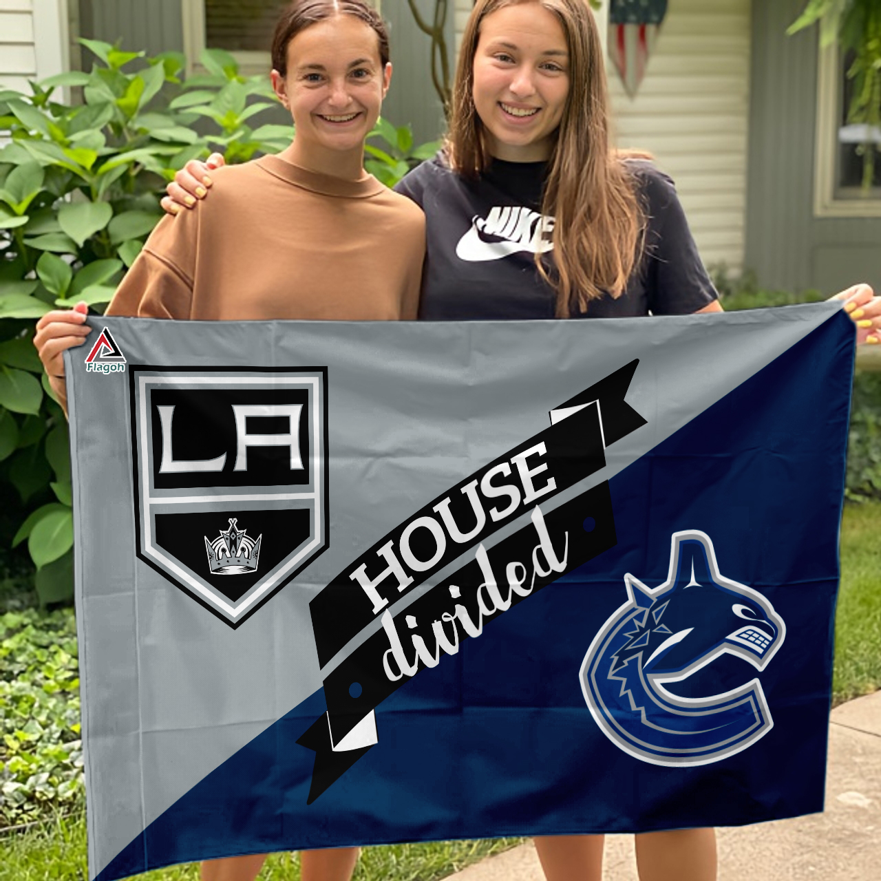 Kings vs Canucks House Divided Flag, NHL House Divided Flag - Image 3