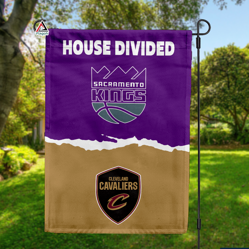 Kings vs Cavaliers House Divided Flag, NBA House Divided Flag