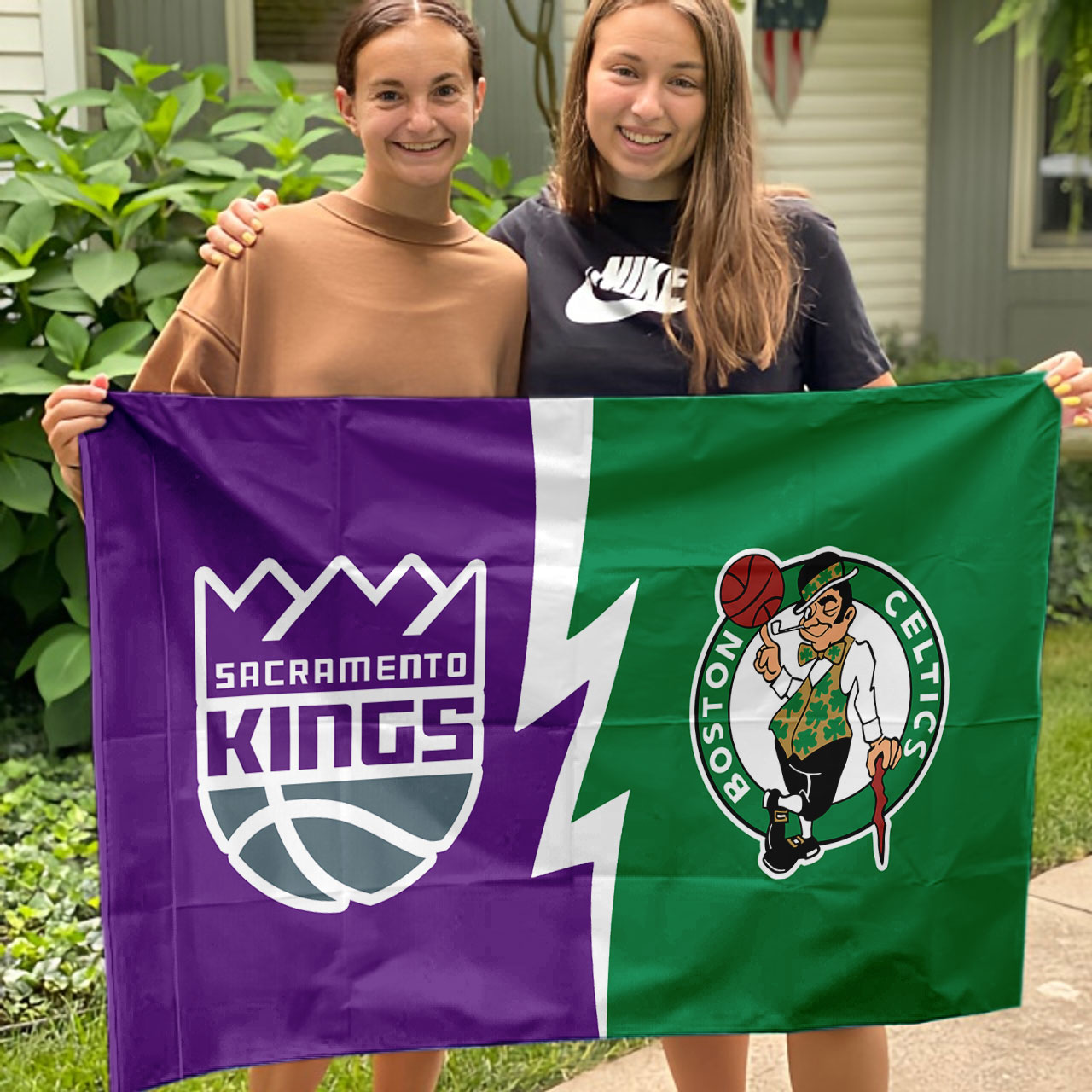 Kings vs Celtics House Divided Flag, NBA House Divided Flag - Image 3