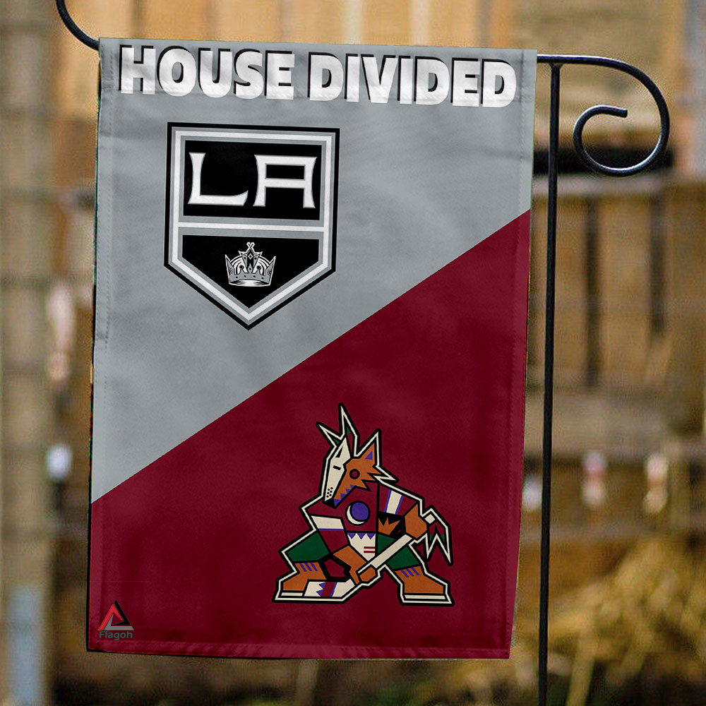 Kings vs Coyotes House Divided Flag, NHL House Divided Flag