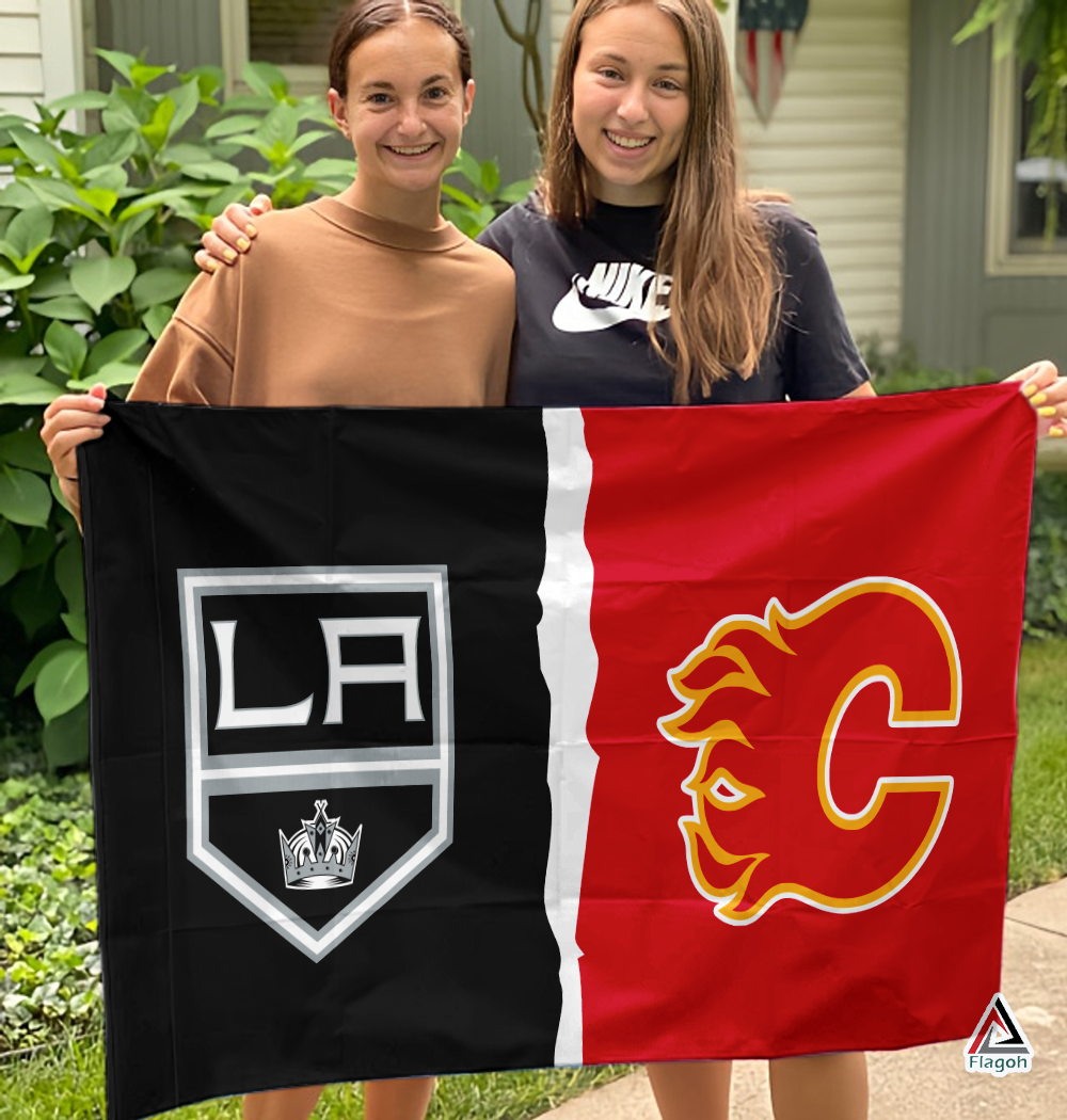 Kings vs Flames House Divided Flag, NHL House Divided Flag - Image 3
