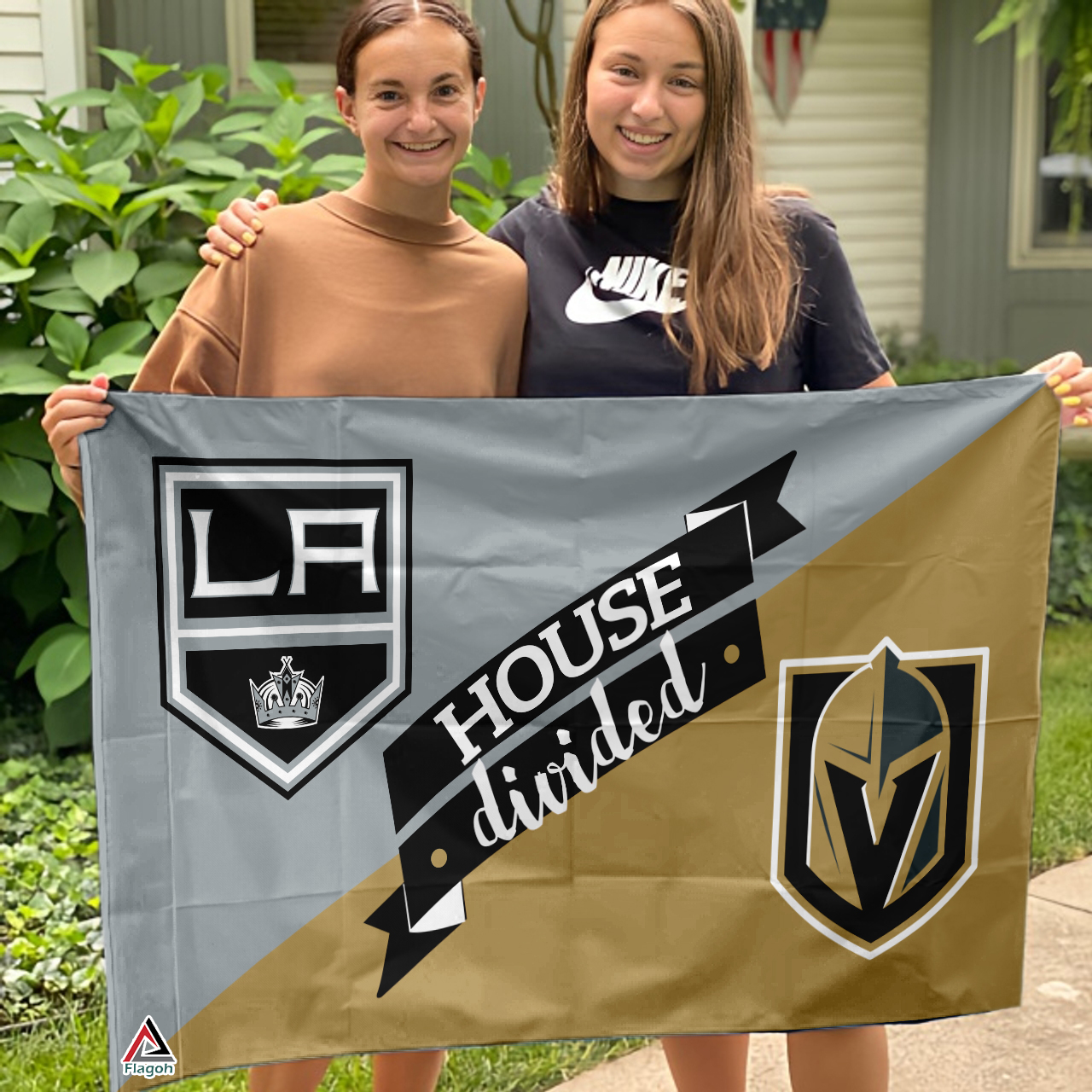 Kings vs Golden Knights House Divided Flag, NHL House Divided Flag - Image 3