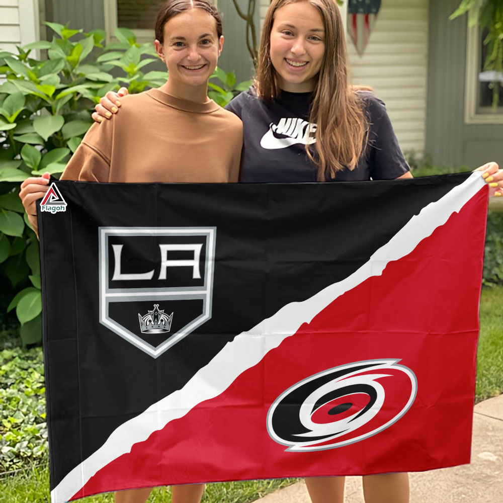 Kings vs Hurricanes House Divided Flag, NHL House Divided Flag - Image 3