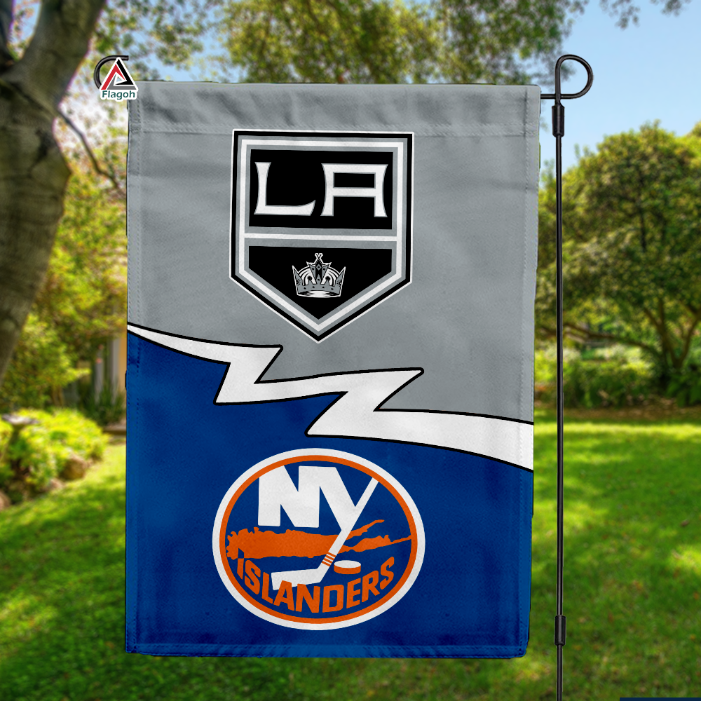 Kings vs Islanders House Divided Flag, NHL House Divided Flag