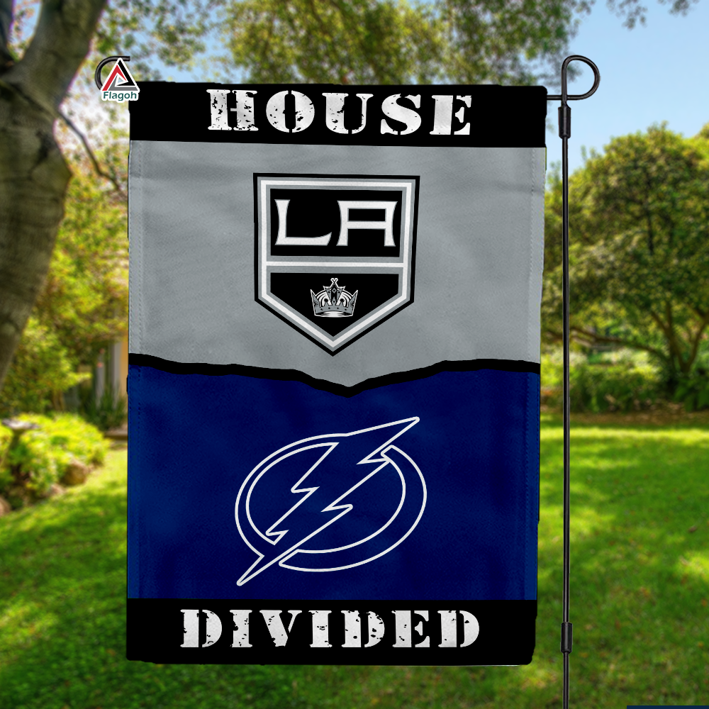 Kings vs Lightning House Divided Flag, NHL House Divided Flag