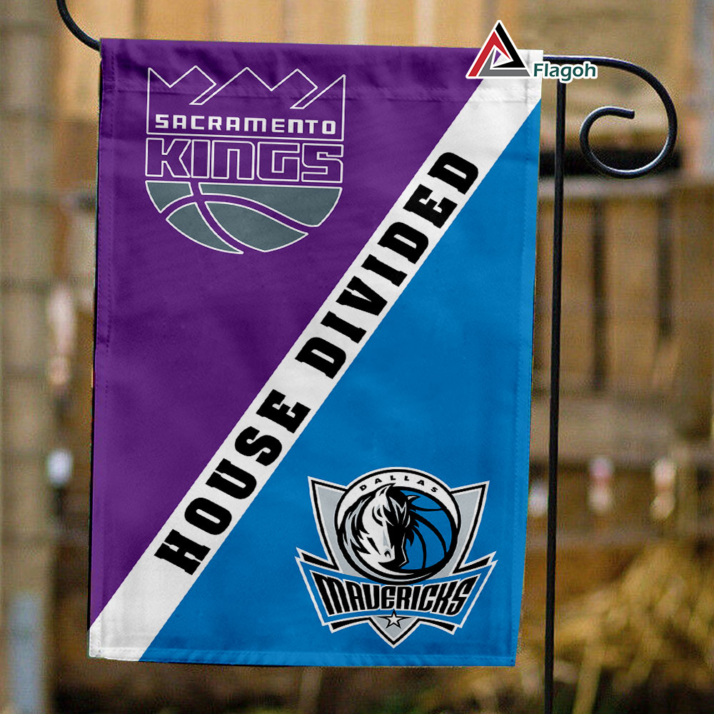 Kings vs Mavericks House Divided Flag, NBA House Divided Flag