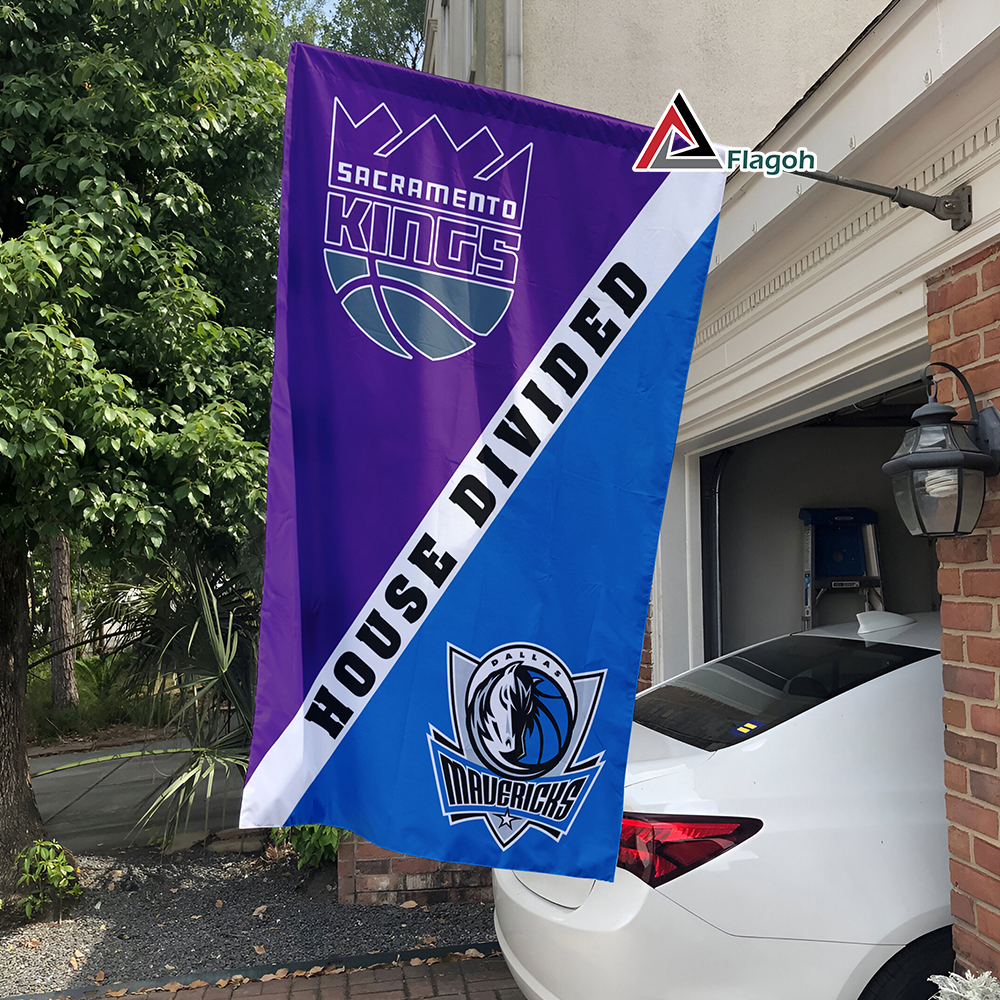 Kings vs Mavericks House Divided Flag, NBA House Divided Flag - Image 3