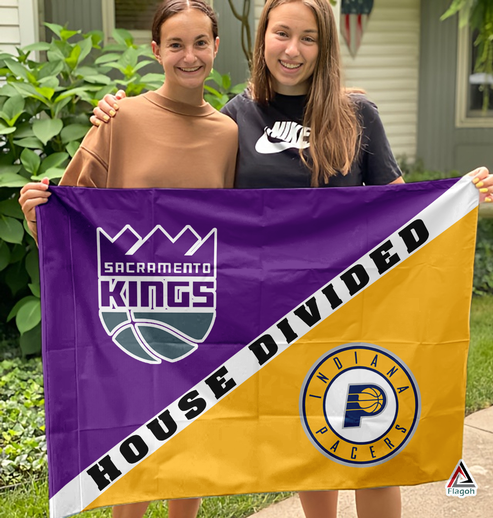 Kings vs Pacers House Divided Flag, NBA House Divided Flag - Image 3