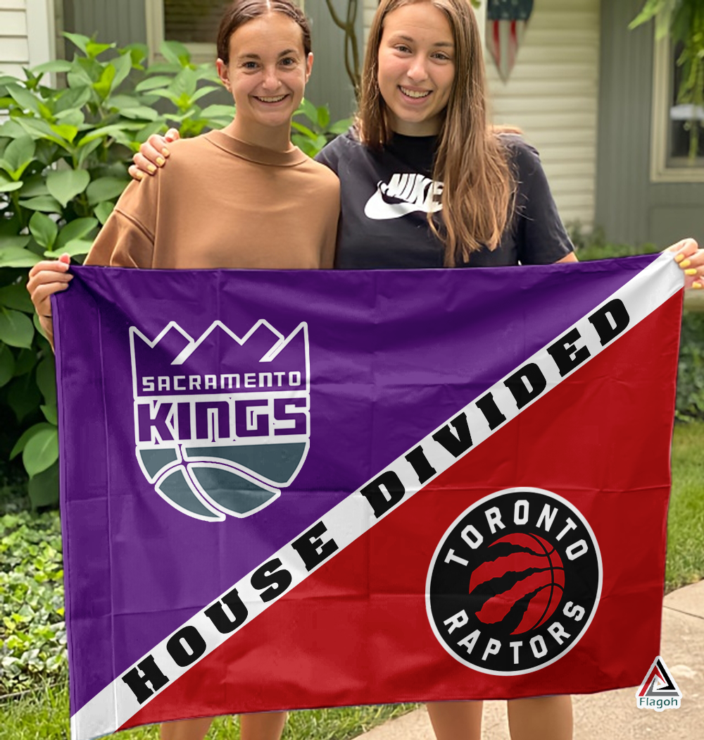 Kings vs Raptors House Divided Flag, NBA House Divided Flag - Image 3