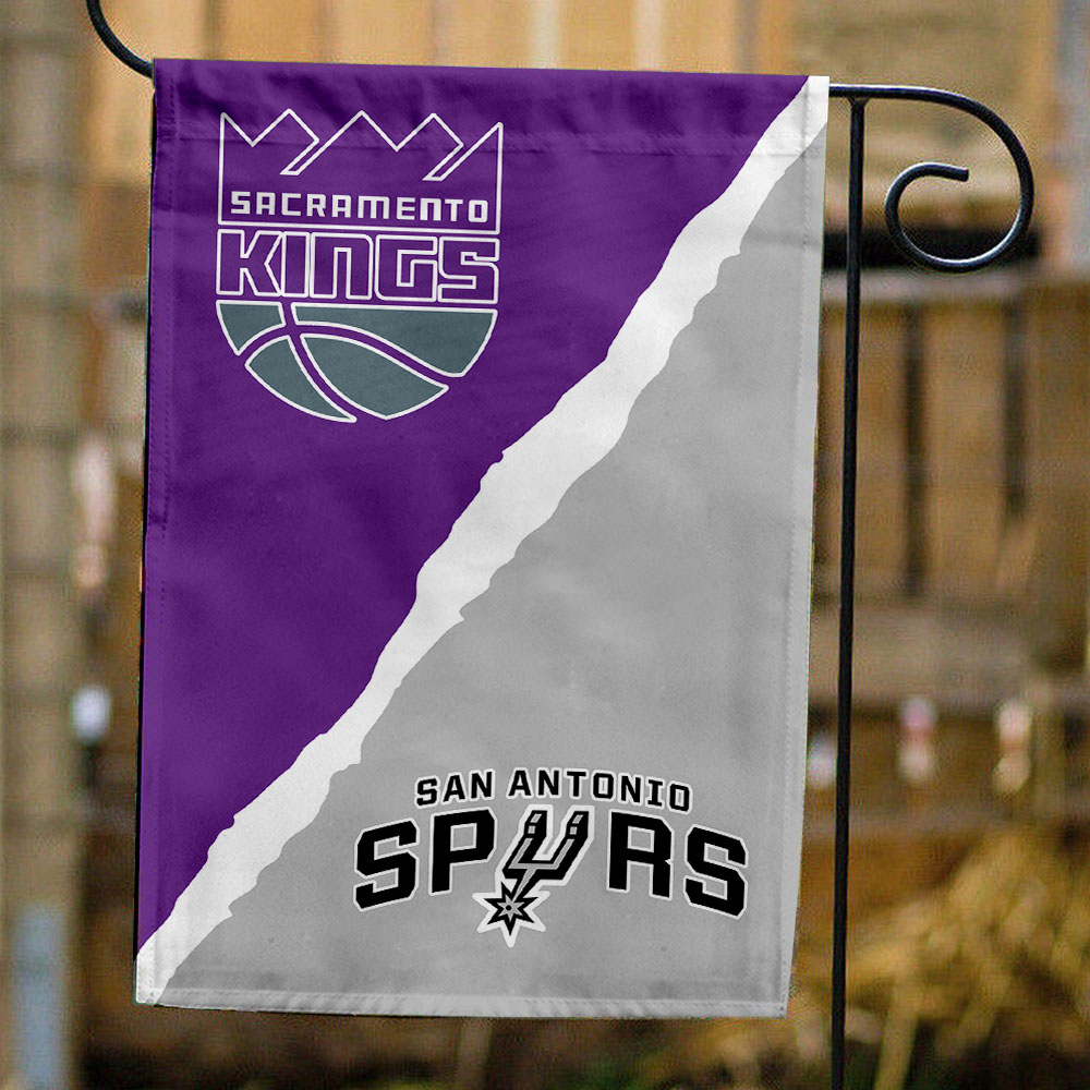 Kings vs Spurs House Divided Flag, NBA House Divided Flag