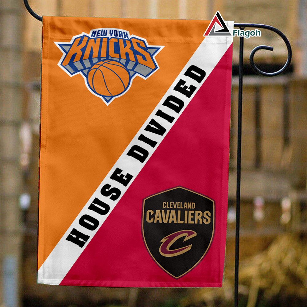Knicks vs Cavaliers House Divided Flag, NBA House Divided Flag