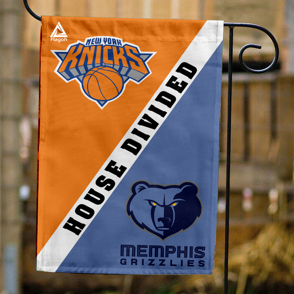 Knicks vs Grizzlies House Divided Flag, NBA House Divided Flag