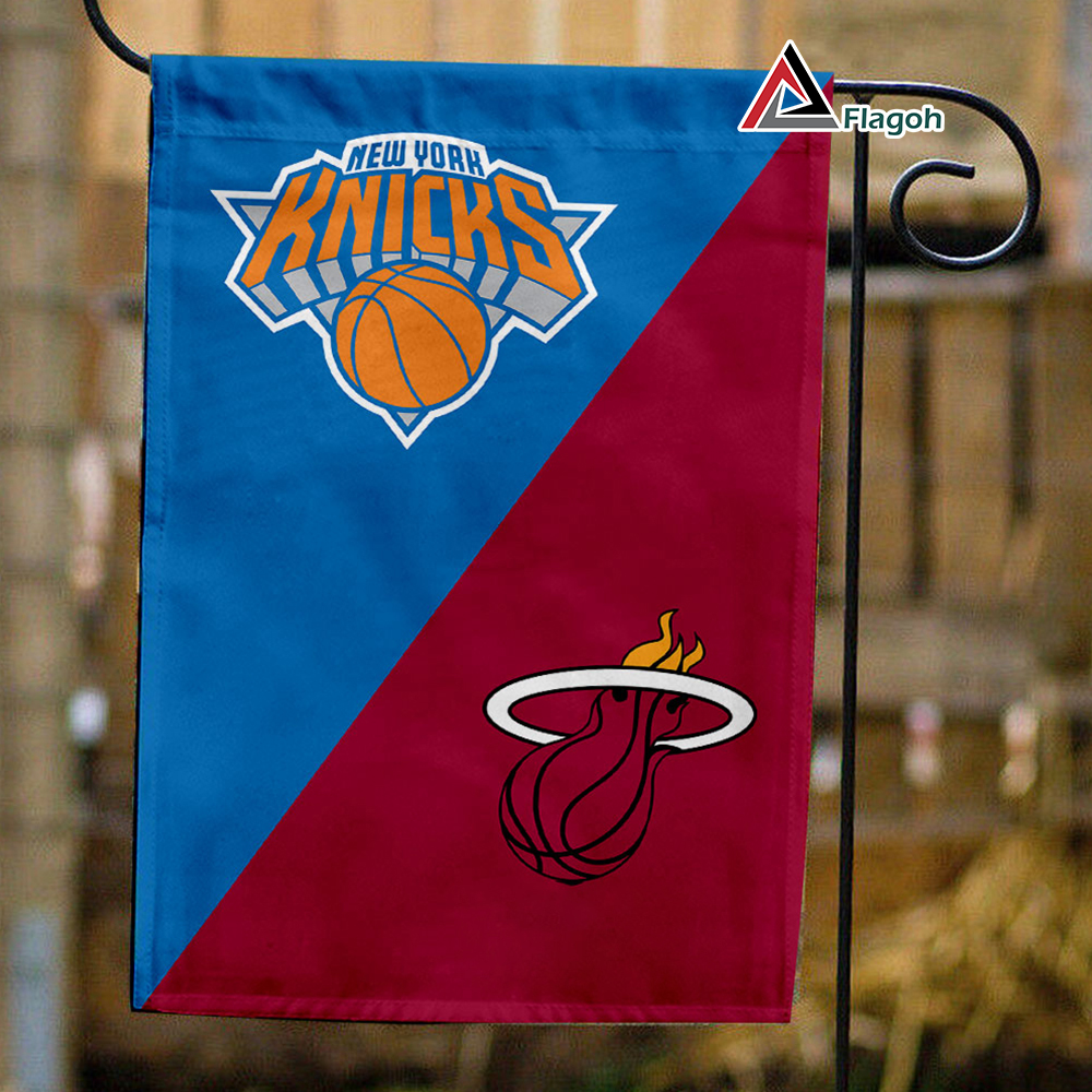 Knicks vs Heat House Divided Flag, NBA House Divided Flag
