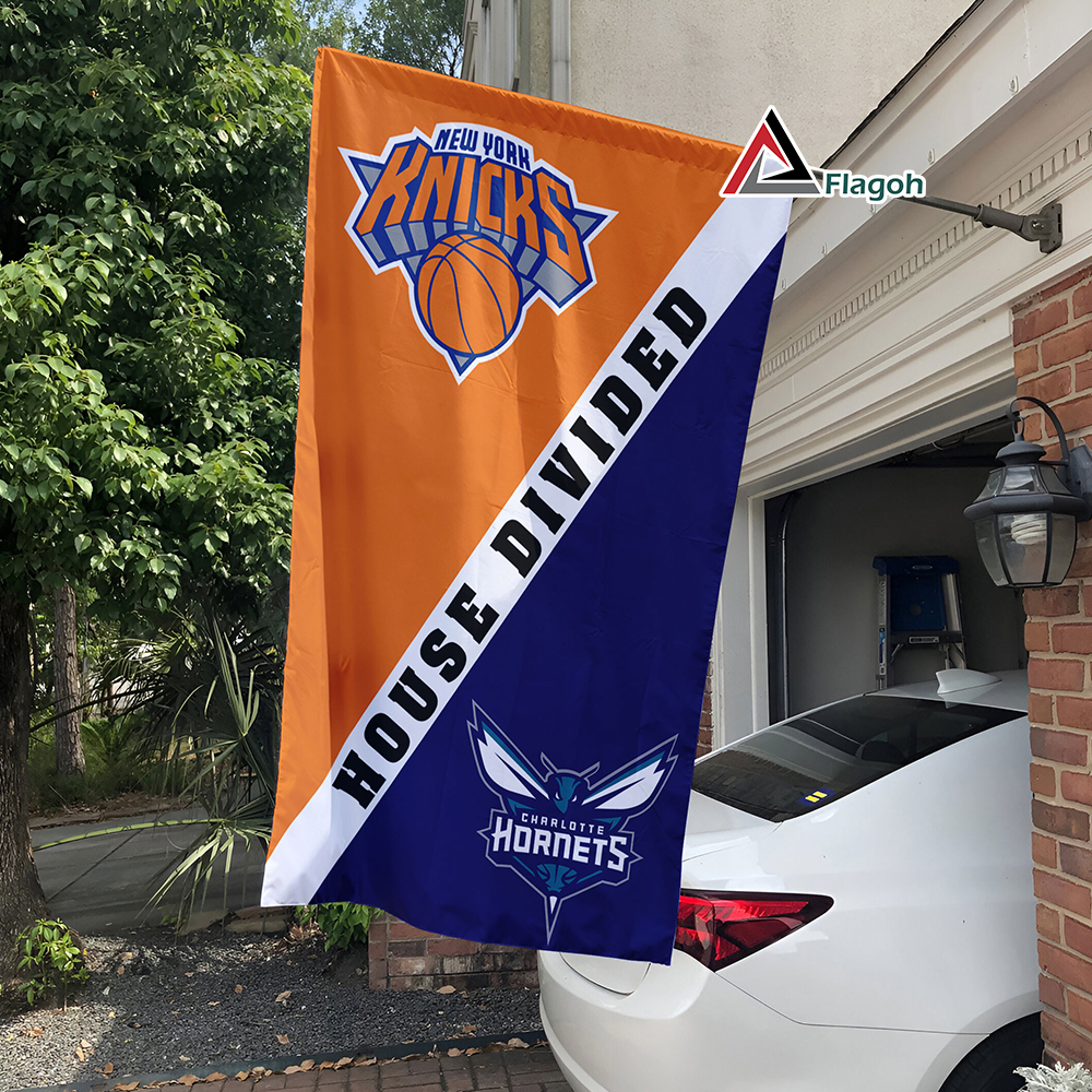 Knicks vs Hornets House Divided Flag, NBA House Divided Flag - Image 3