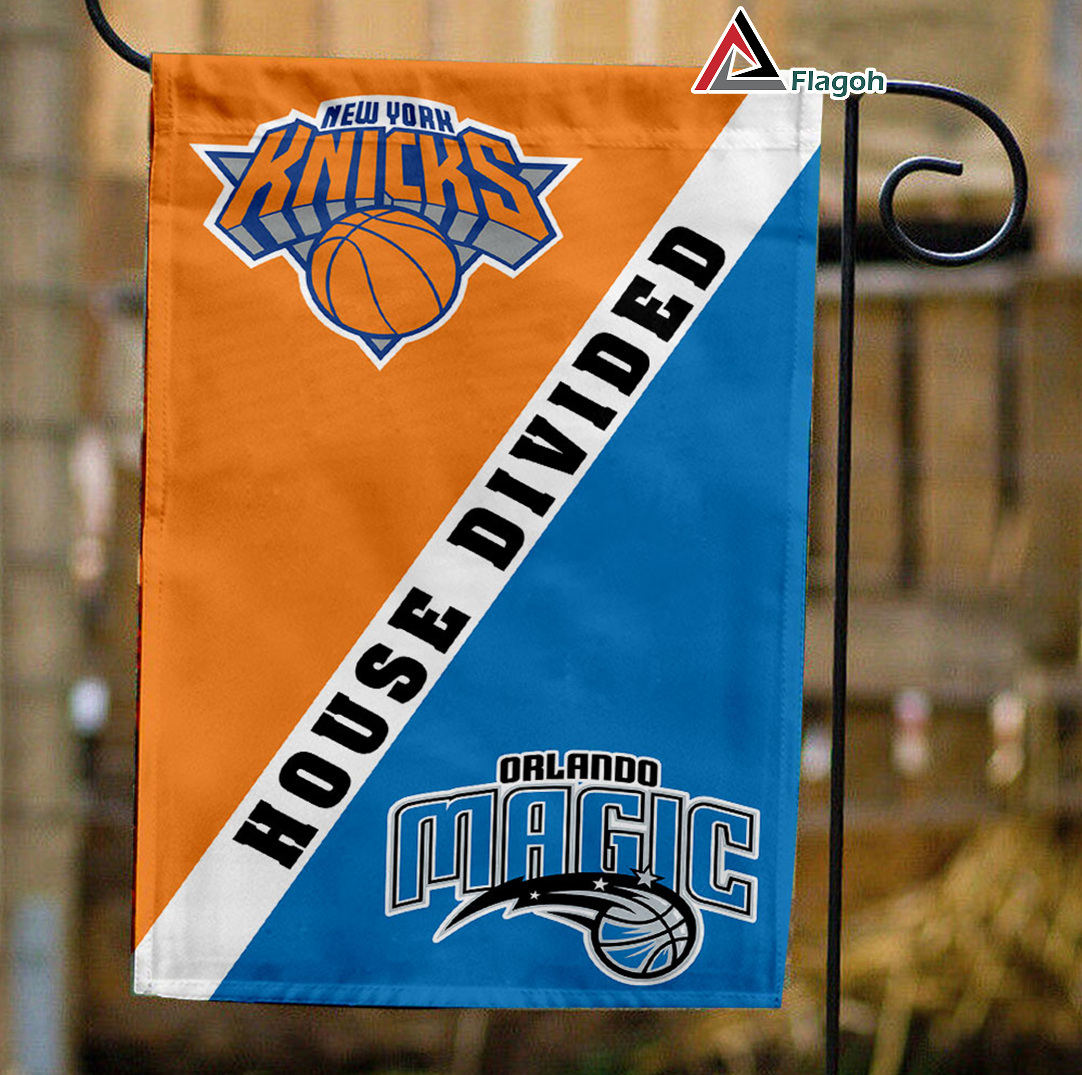 Knicks vs Magic House Divided Flag, NBA House Divided Flag