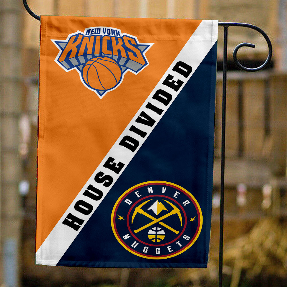 Knicks vs Nuggets House Divided Flag, NBA House Divided Flag