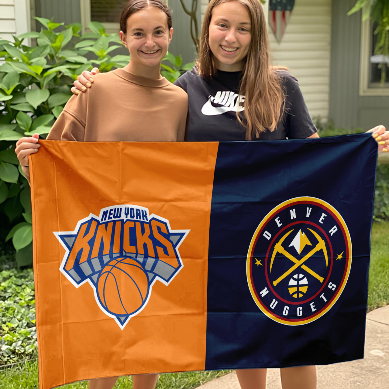Knicks vs Nuggets House Divided Flag, NBA House Divided Flag - Image 3