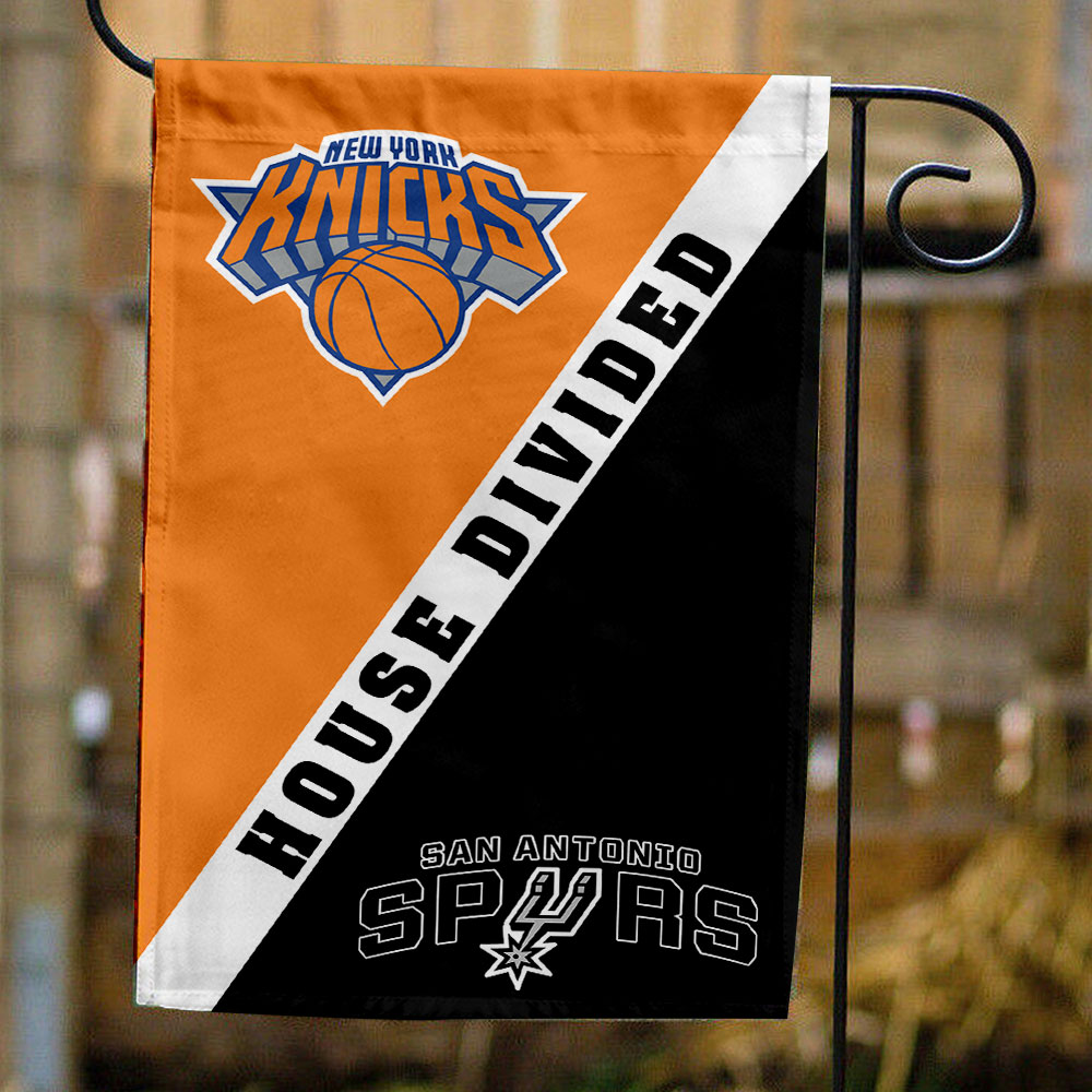 Knicks vs Spurs House Divided Flag, NBA House Divided Flag