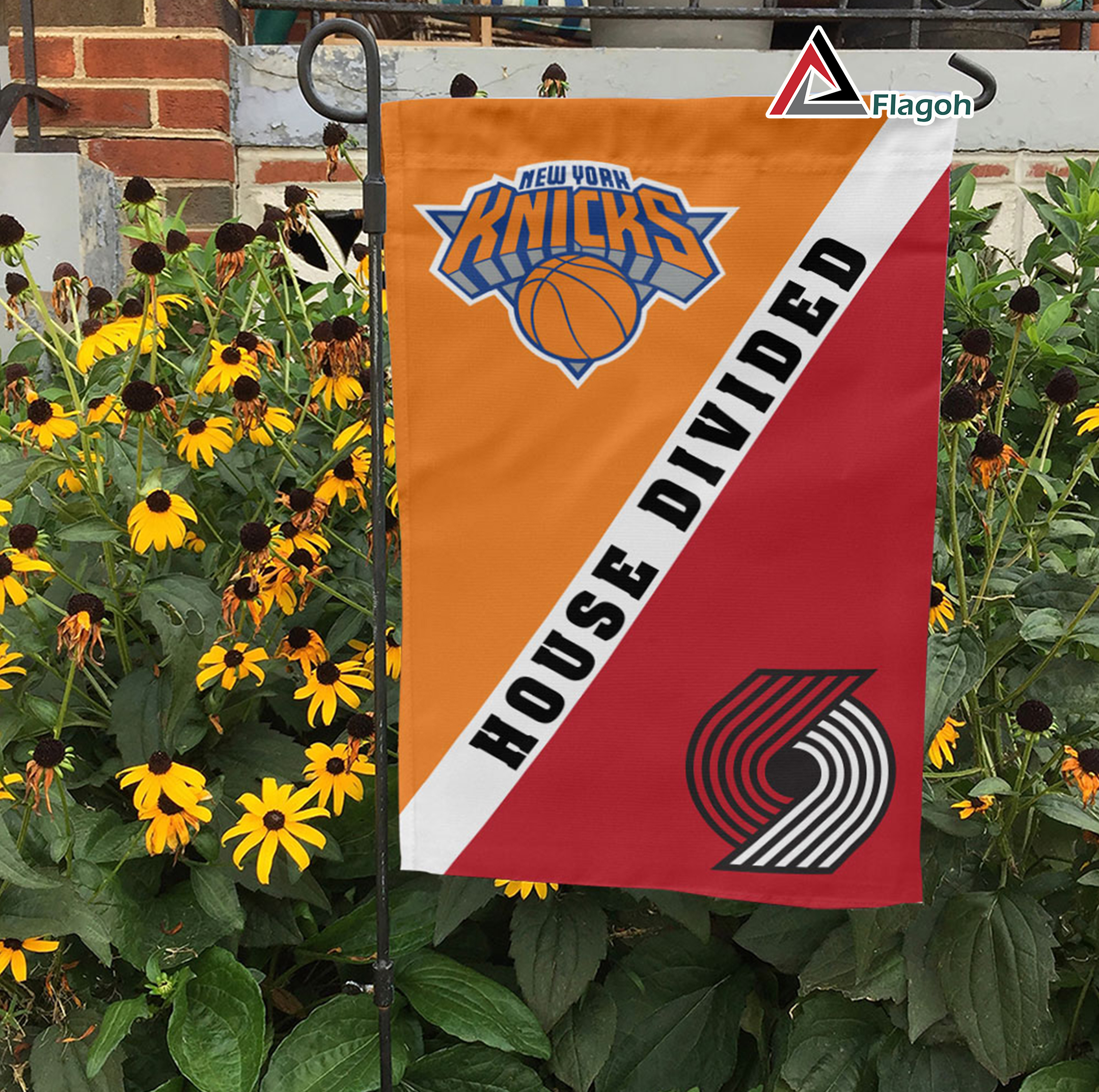 Knicks vs Trail Blazers House Divided Flag, NBA House Divided Flag - Image 3