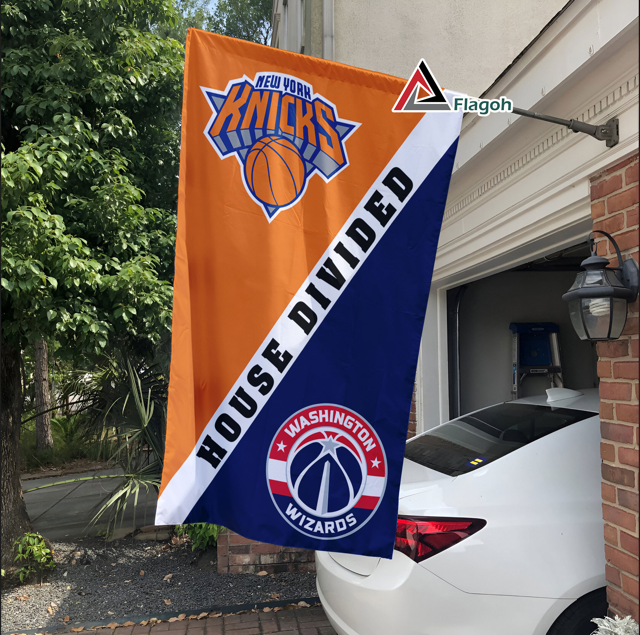 Knicks vs Wizards House Divided Flag, NBA House Divided Flag - Image 3