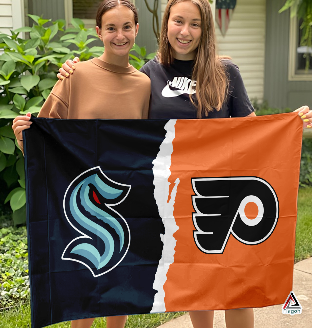 Kraken vs Flyers House Divided Flag, NHL House Divided Flag - Image 3