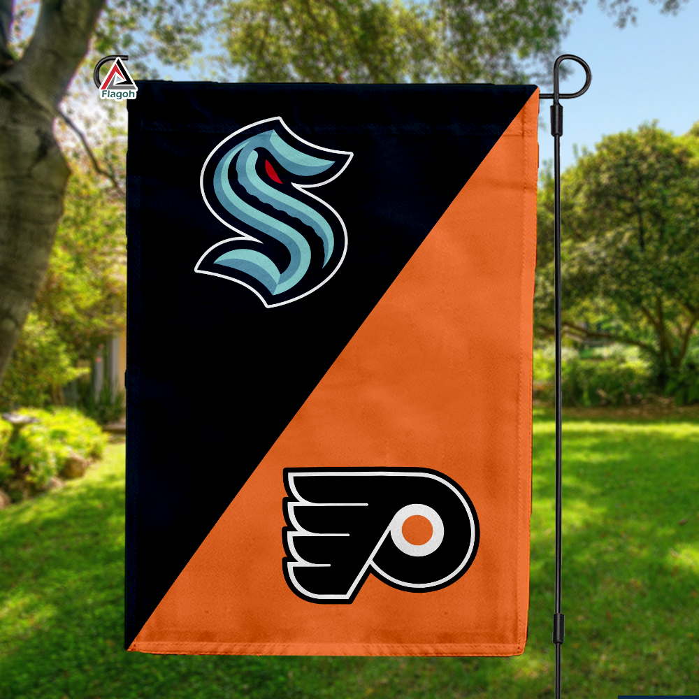 Kraken vs Flyers House Divided Flag, NHL House Divided Flag