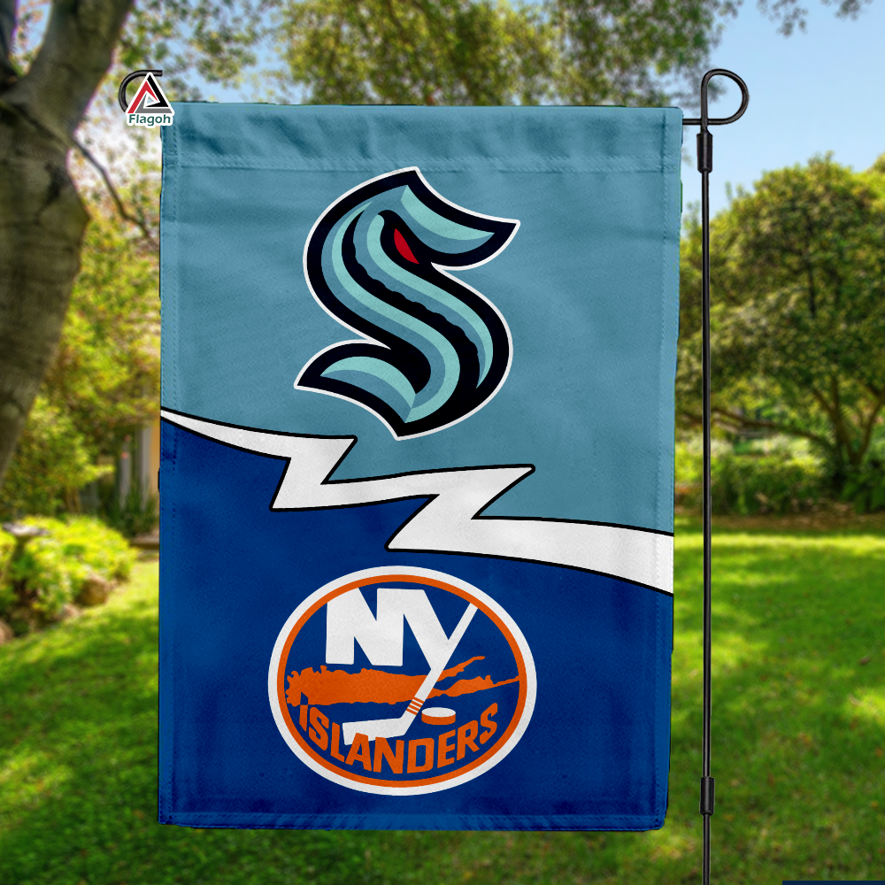 Kraken vs Islanders House Divided Flag, NHL House Divided Flag