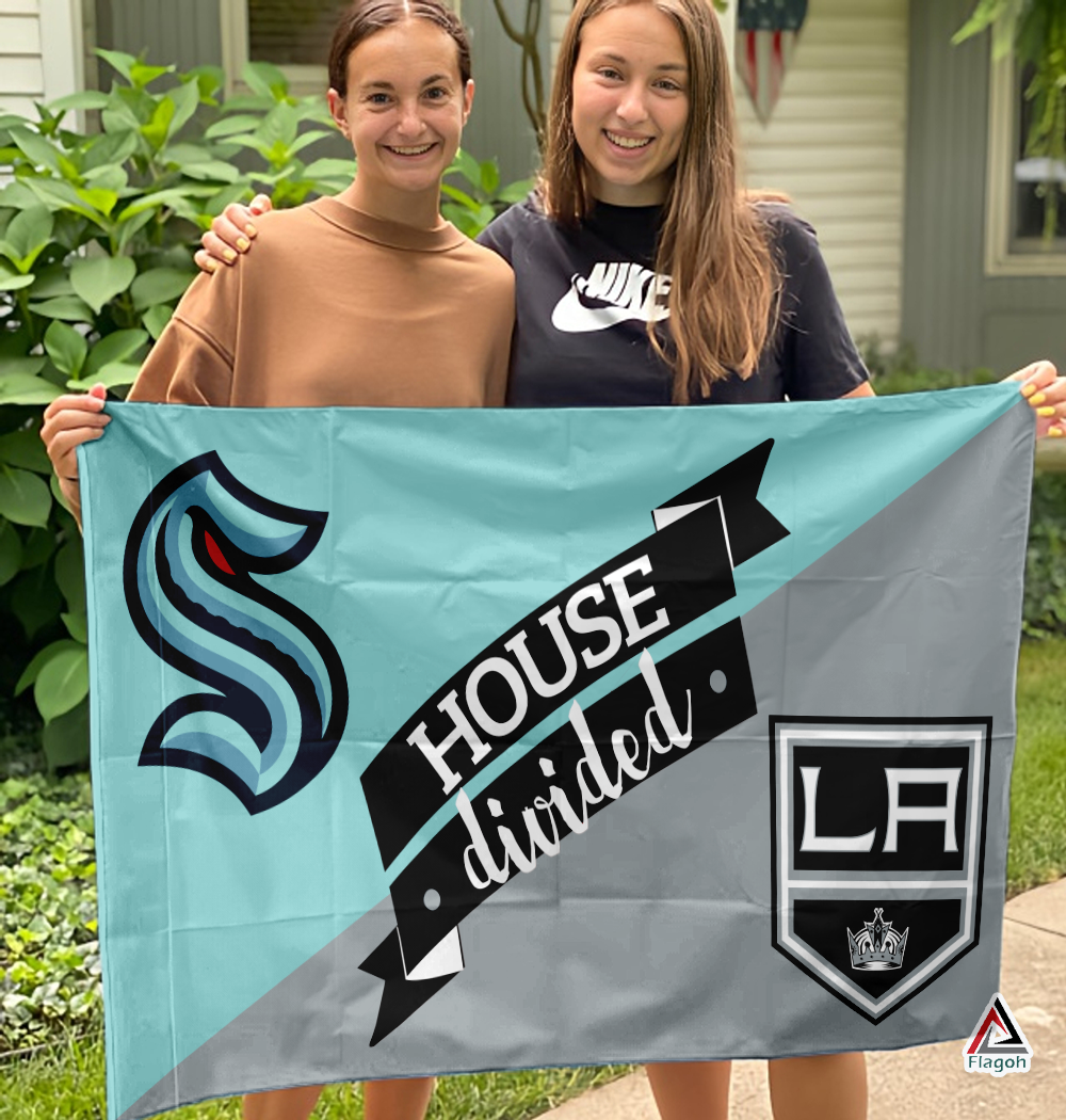 Kraken vs Kings House Divided Flag, NHL House Divided Flag - Image 3