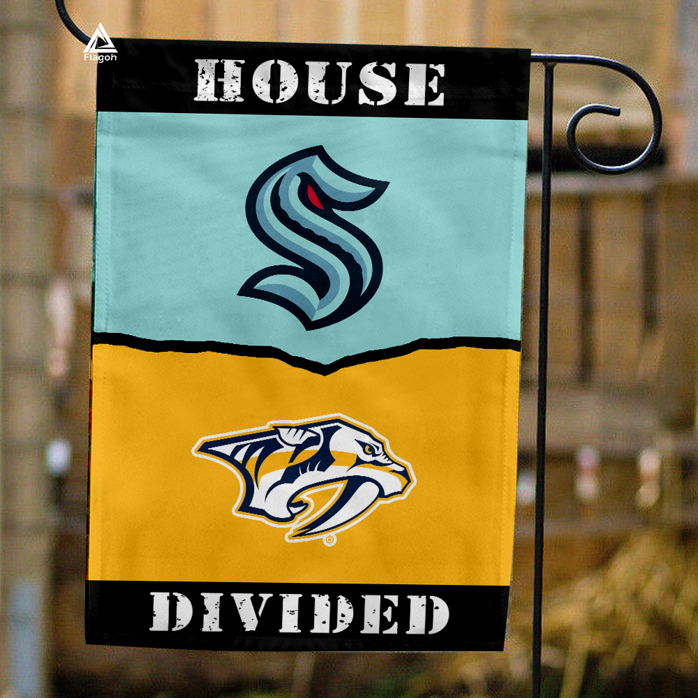 Kraken vs Predators House Divided Flag, NHL House Divided Flag