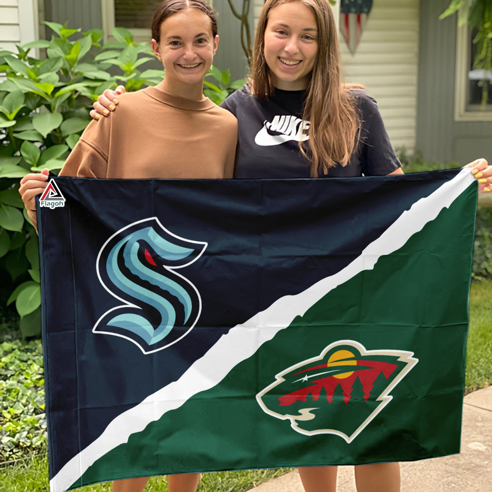 Kraken vs Wild House Divided Flag, NHL House Divided Flag - Image 3