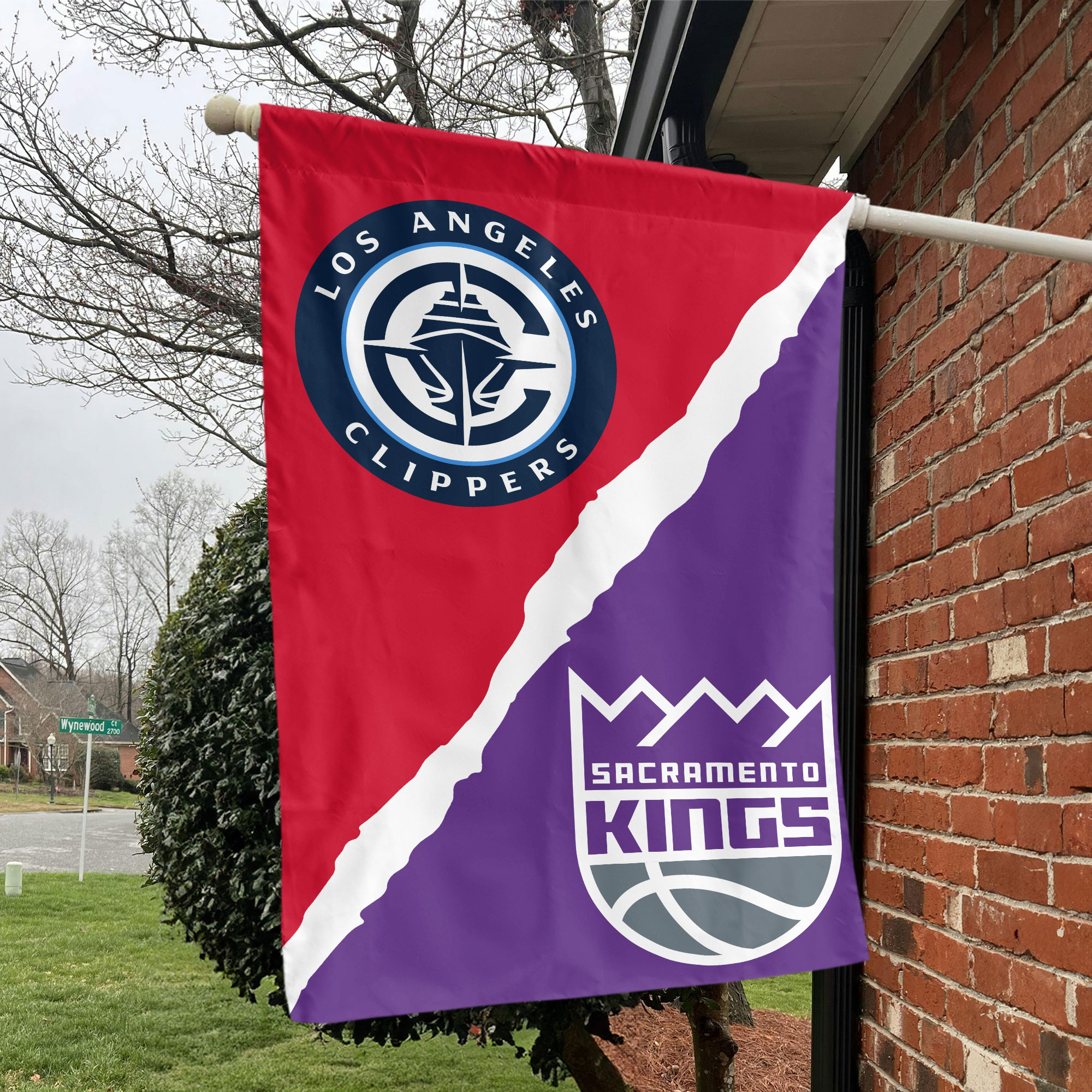 LA vs Sacramento House Divided Flag, NBA House Divided Flag