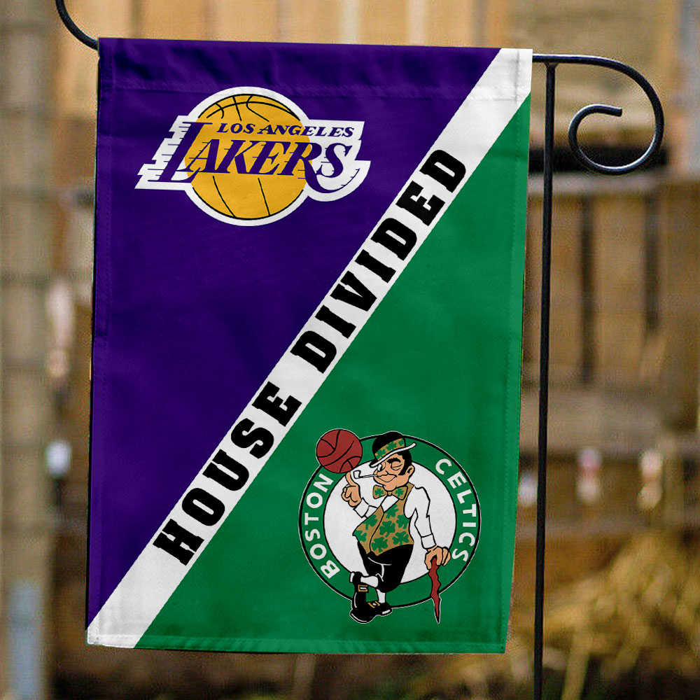 Lakers vs Celtics House Divided Flag, NBA House Divided Flag