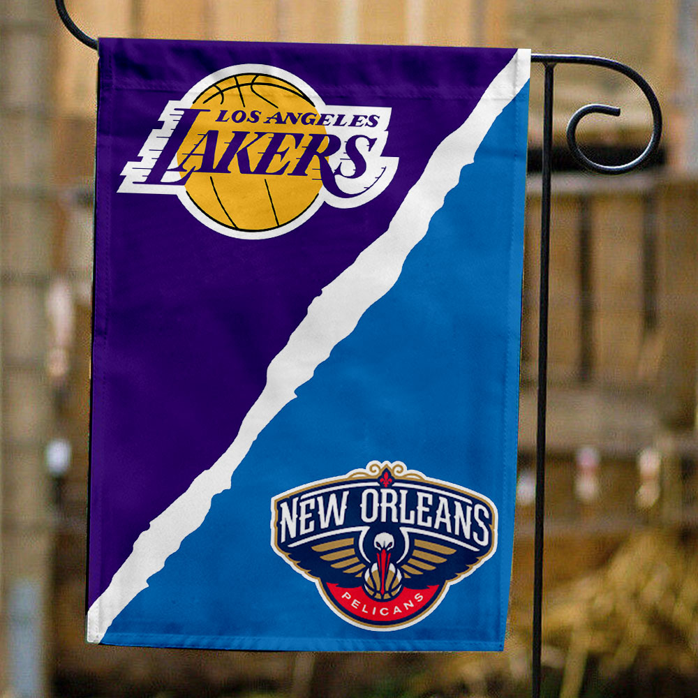 Lakers vs Pelicans House Divided Flag, NBA House Divided Flag
