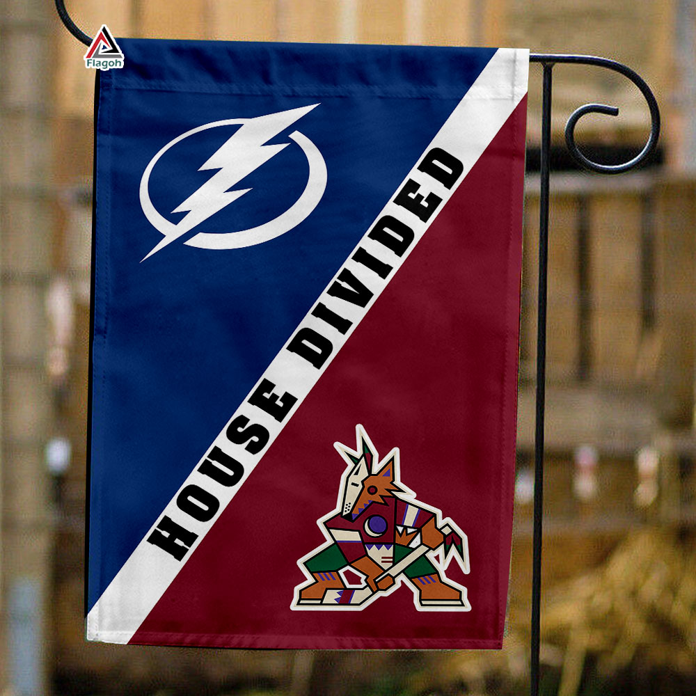 Lightning vs Coyotes House Divided Flag, NHL House Divided Flag