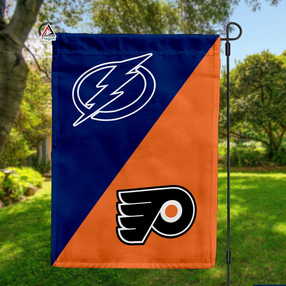 Lightning vs Flyers House Divided Flag, NHL House Divided Flag