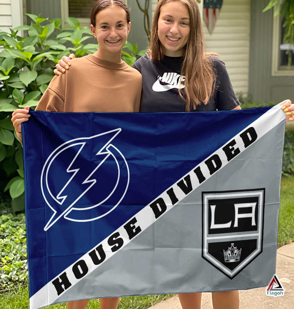 Lightning vs Kings House Divided Flag, NHL House Divided Flag - Image 3
