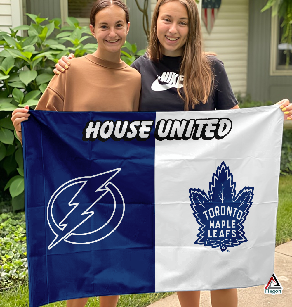 Lightning vs Maple Leafs House Divided Flag, NHL House Divided Flag - Image 3