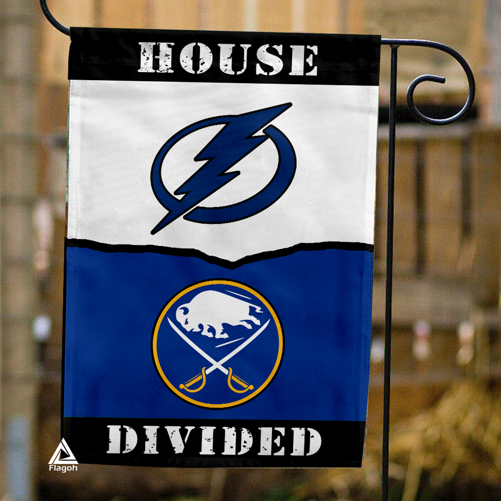 Lightning vs Sabres House Divided Flag, NHL House Divided Flag