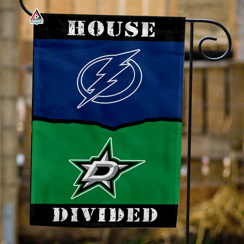 Lightning vs Stars House Divided Flag, NHL House Divided Flag
