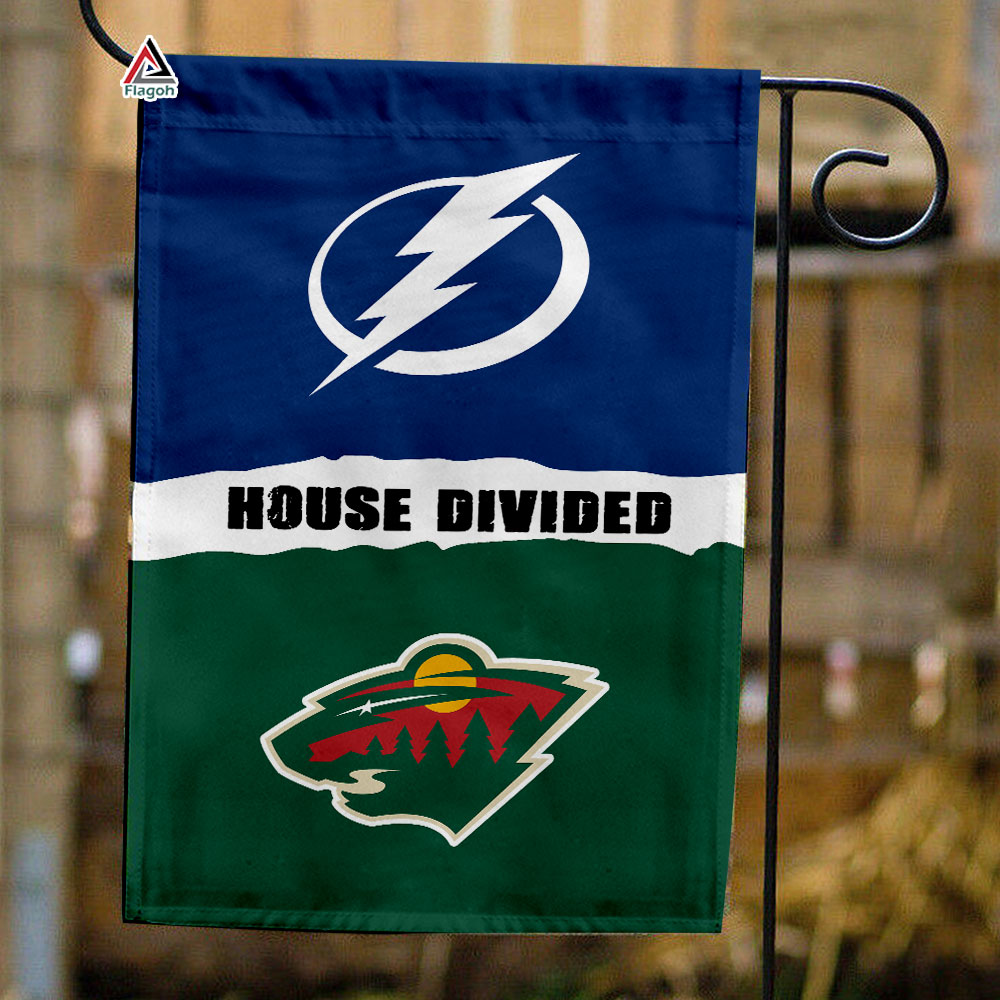 Lightning vs Wild House Divided Flag, NHL House Divided Flag