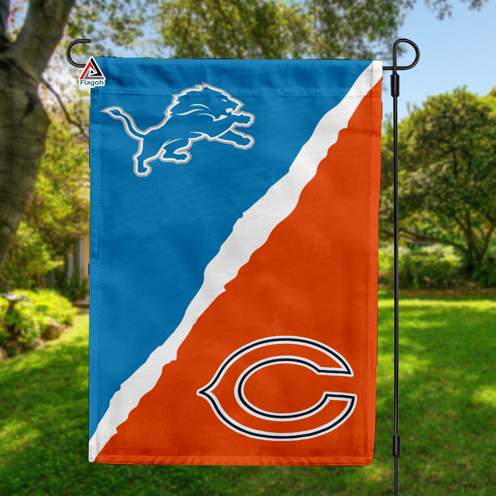 Lions vs Bears House Divided Flag, NFL House Divided Flag