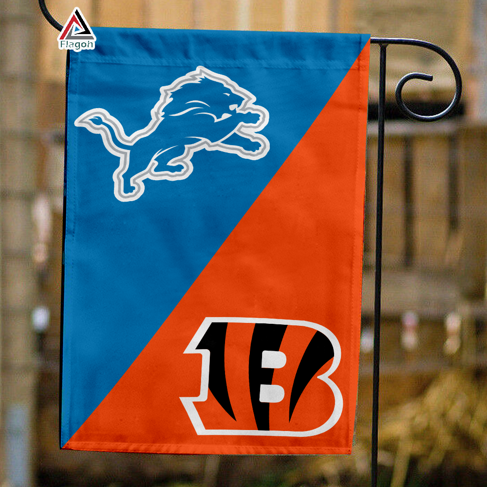 Lions vs Bengals House Divided Flag, NFL House Divided Flag
