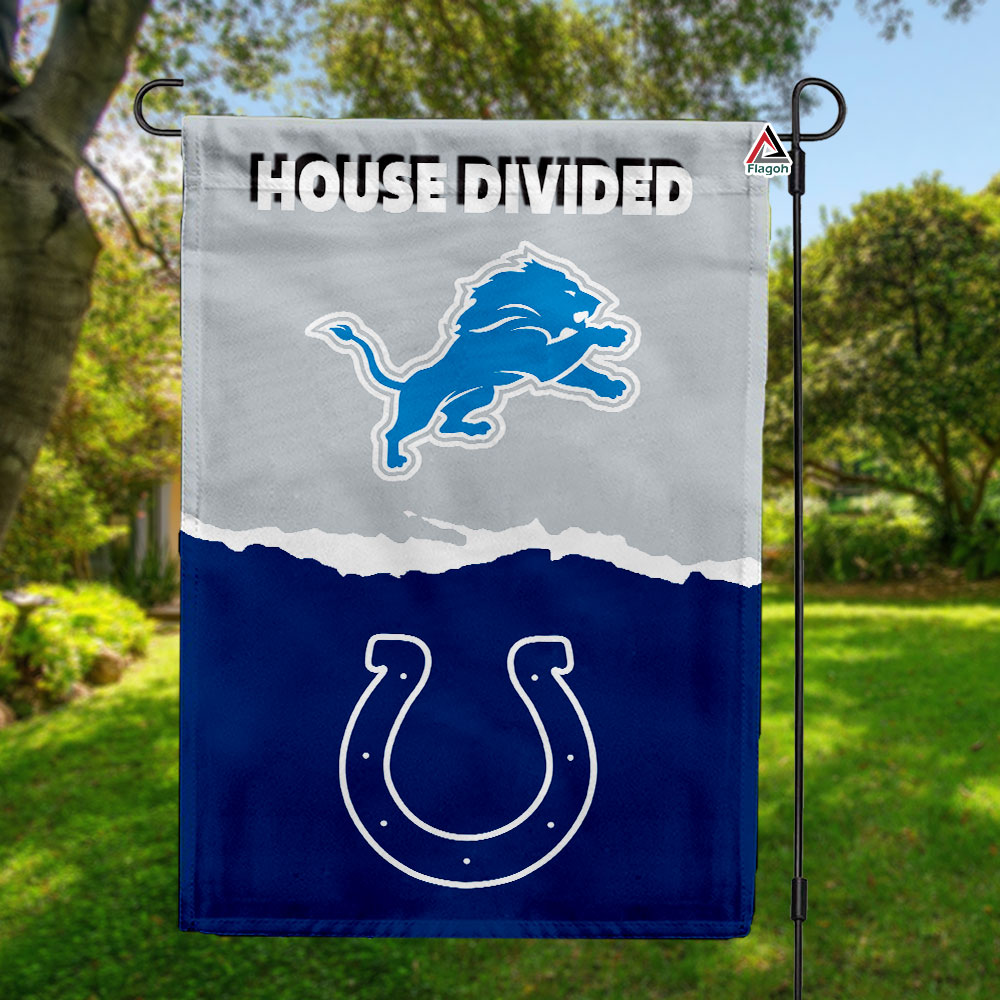 Lions vs Colts House Divided Flag, NFL House Divided Flag