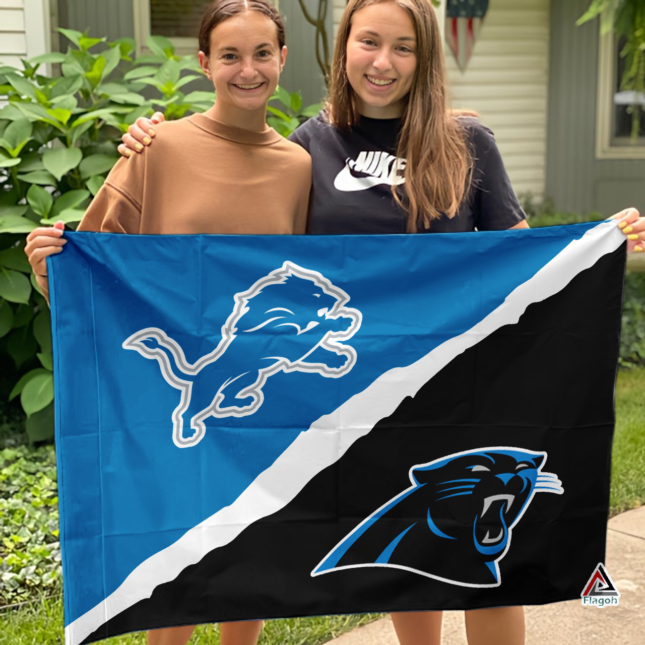 Lions vs Panthers House Divided Flag, NFL House Divided Flag - Image 3