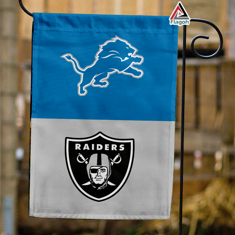 Lions vs Raiders House Divided Flag, NFL House Divided Flag
