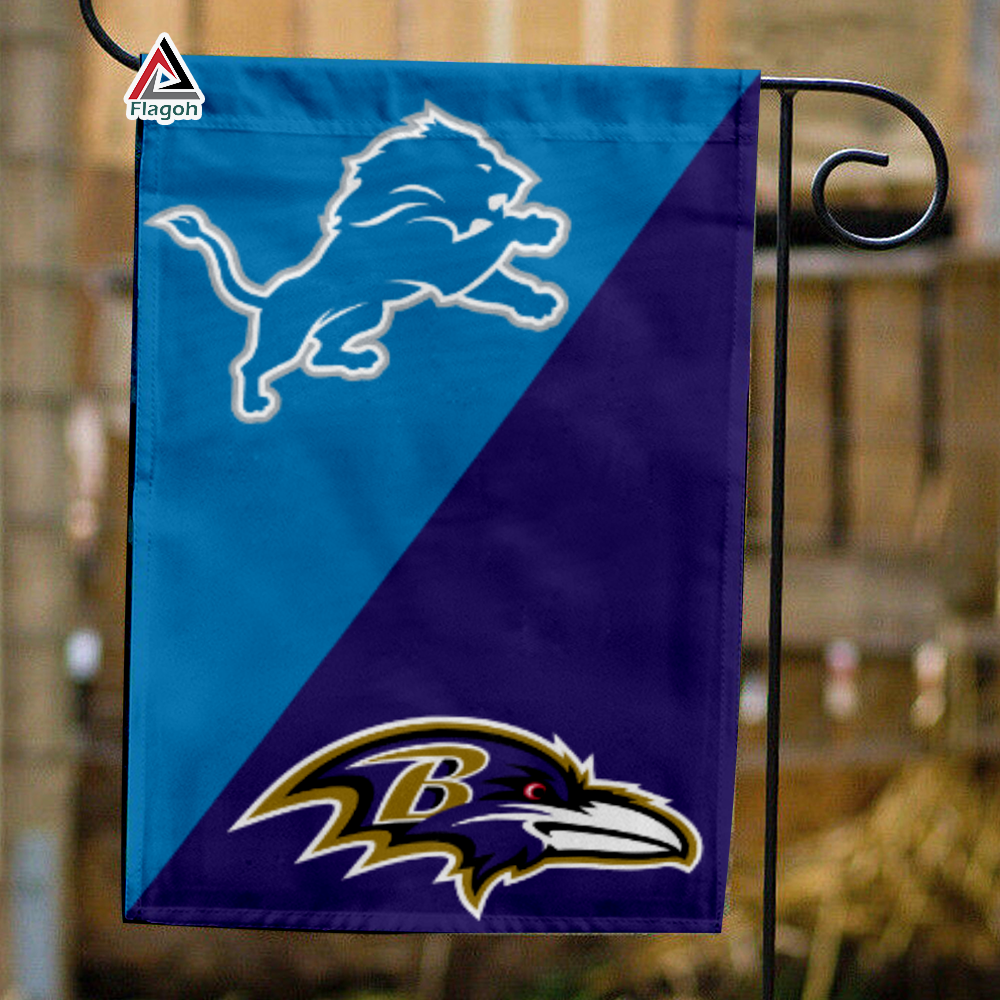 Lions vs Ravens House Divided Flag, NFL House Divided Flag