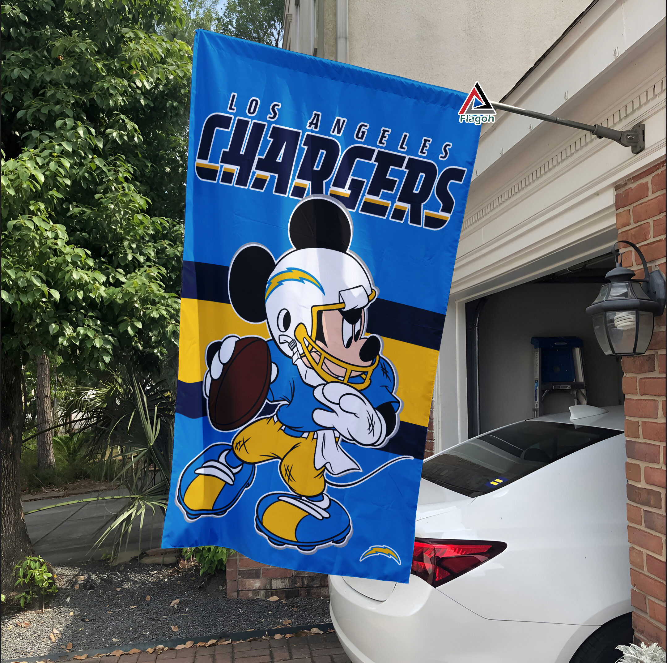 Los Angeles Chargers x Mickey Football Flag, NFL Premium Flag - Image 2