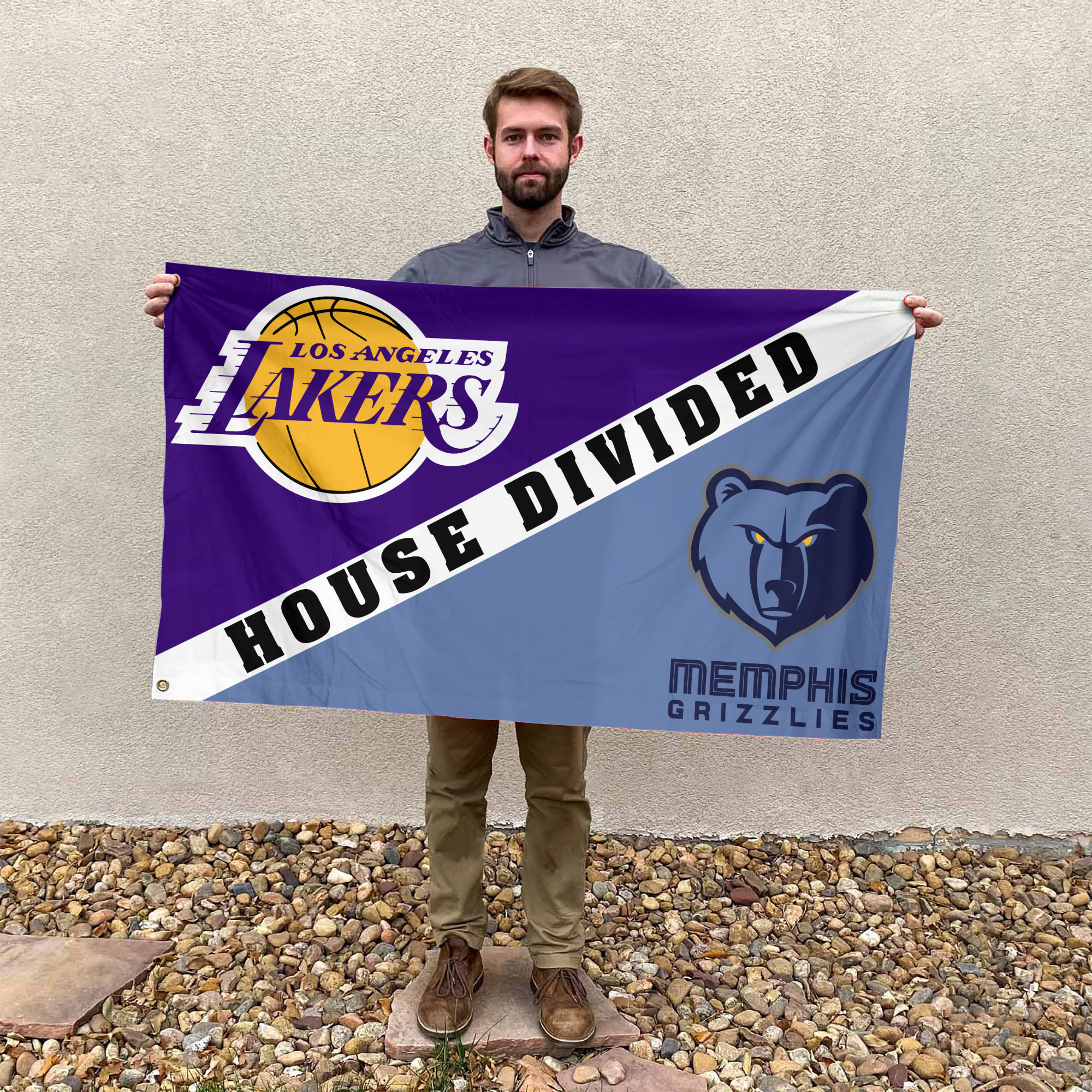Los Angeles vs Memphis House Divided Flag, NBA House Divided Flag - Image 3