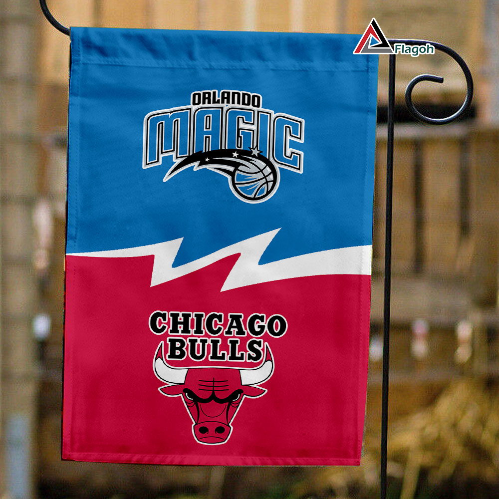Magic vs Bulls House Divided Flag, NBA House Divided Flag