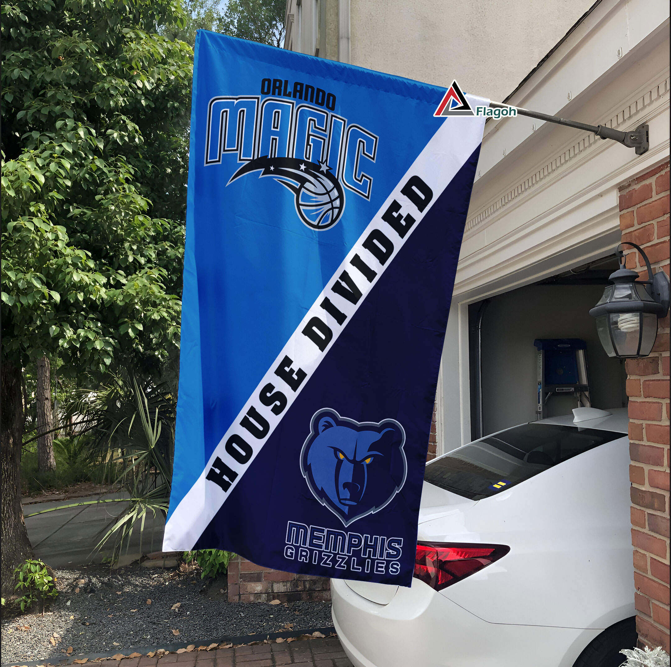 Magic vs Grizzlies House Divided Flag, NBA House Divided Flag - Image 3
